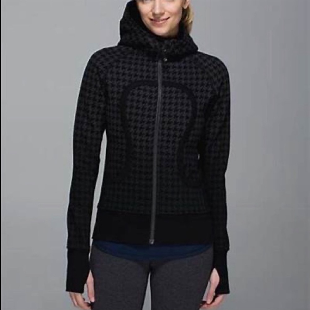 Lululemon Scuba 2 Full Zip Houndstooth Jacket Size 10